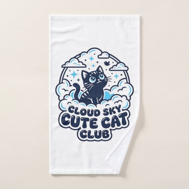 Cloud Sky Cute Cat Pet Lover Shirt Art - Cloud Sky Hand Towel (Hand Towel)