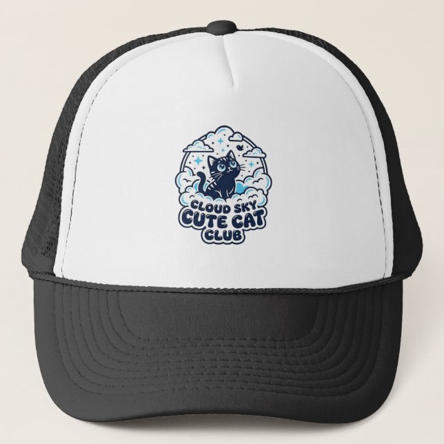 Cloud Sky Cute Cat Pet Lover Shirt Art - Cloud Sky Trucker Hat (Front)