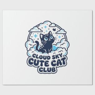 Cloud Sky Cute Cat Pet Lover Shirt Art - Cloud Sky Wrapping Paper