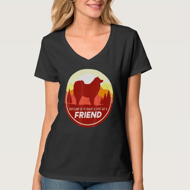 Cloud Spitz American Eskimo Dog T-Shirt (Front)