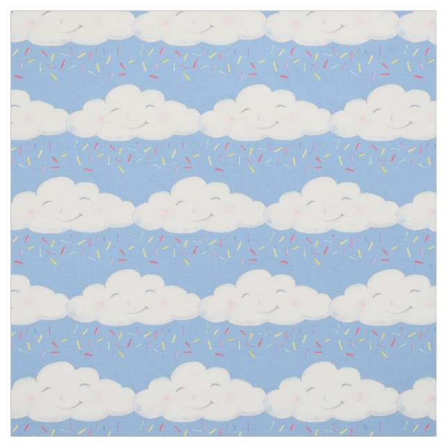 Cloud sprinkles watercolor whimsy nursery fabric (Swatch)