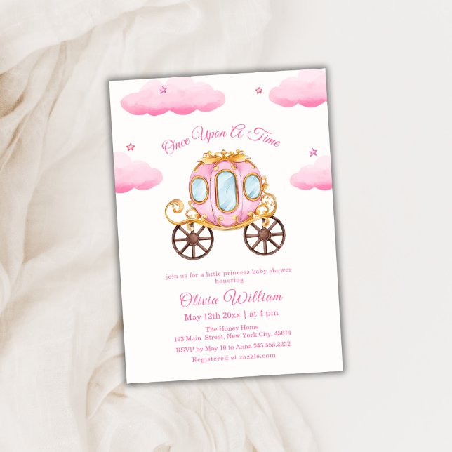 Cloud Star Fairytale Princess Carriage Baby Shower Invitation (Cloud Star Fairytale Princess Carriage Baby Shower Invitation)