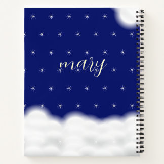 cloud&stars personalised notebook