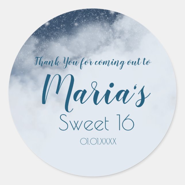 Cloud Stars Sky Party Favour Classic Round Sticker (Front)