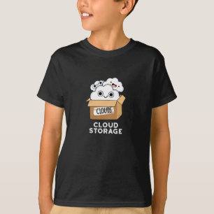 Cloud Storage Funny Weather Technology Pun Dark BG T-Shirt