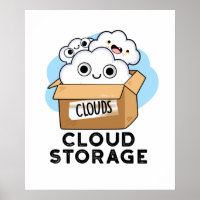 Cloud Storage Funny Weather Technology Pun
