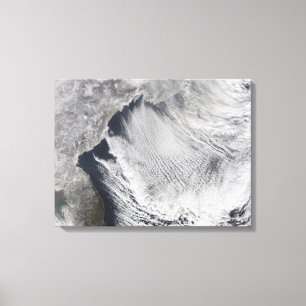 Cloud streets forming over the Sea of Japan Canvas Print