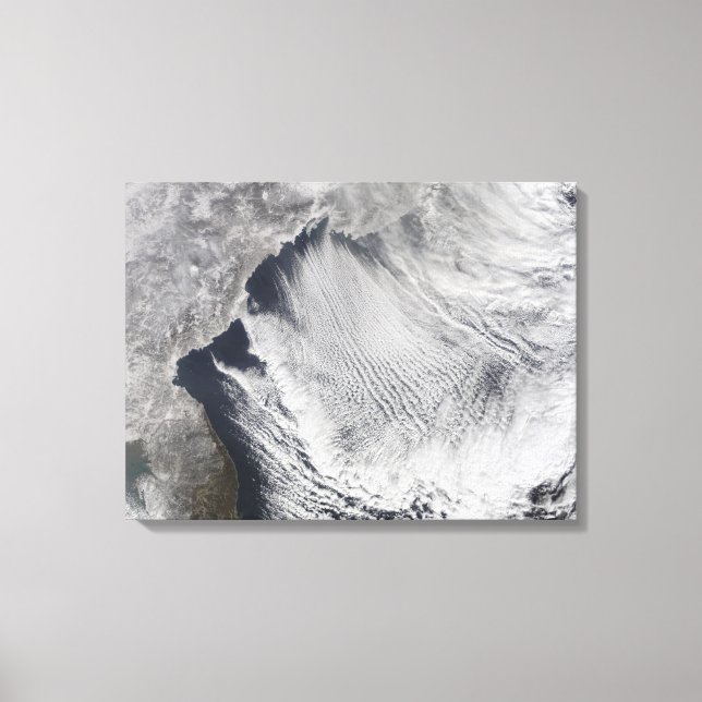 Cloud streets forming over the Sea of Japan Canvas Print (Front)