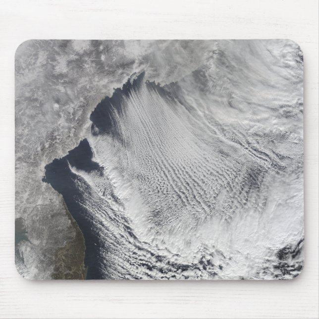 Cloud streets forming over the Sea of Japan Mouse Mat (Front)