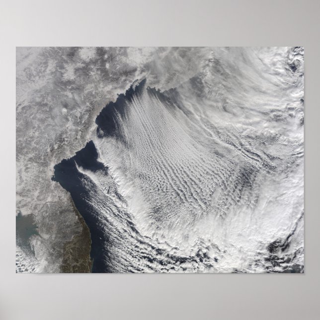 Cloud streets forming over the Sea of Japan Poster (Front)