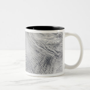 Cloud streets forming over the Sea of Japan Two-Tone Coffee Mug