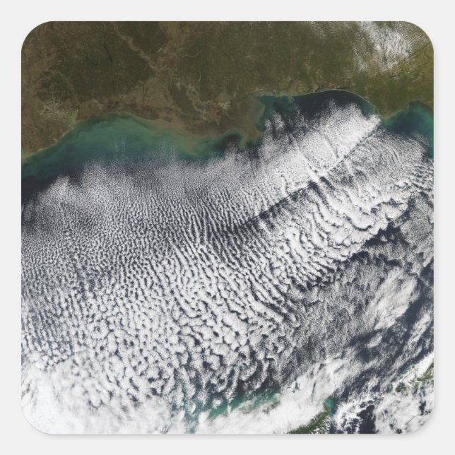 Cloud streets in the Gulf of Mexico Square Sticker (Front)