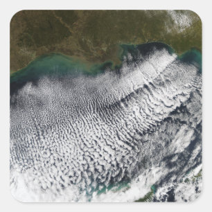 Cloud streets in the Gulf of Mexico Square Sticker