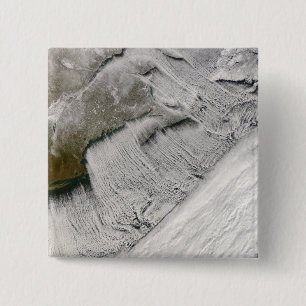Cloud streets off New England and the Maritimes 15 Cm Square Badge