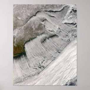 Cloud streets off New England and the Maritimes Poster