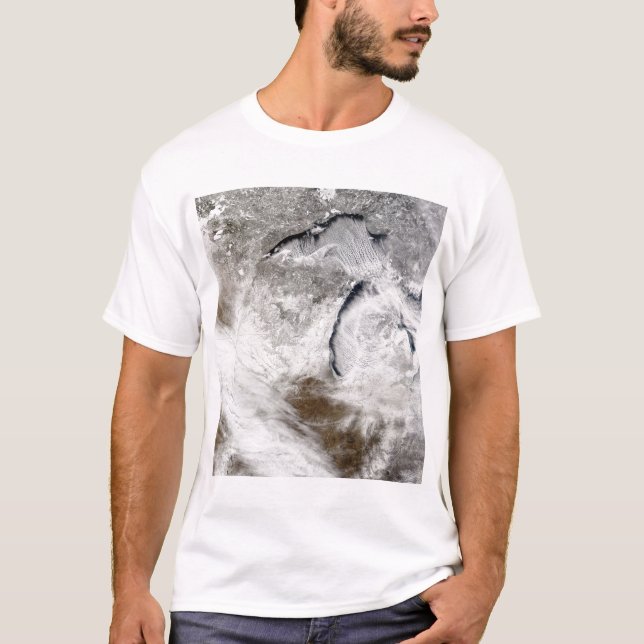 Cloud streets over Lake Superior and Lake Michi T-Shirt (Front)