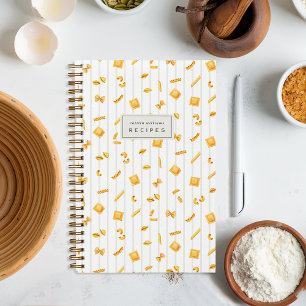 Cloud Stripe   Pasta Shapes Personalized Notebook