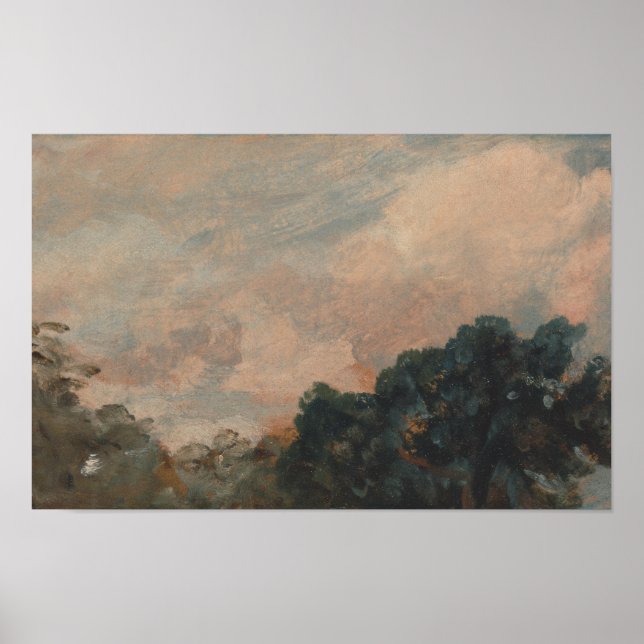 Cloud Study with Trees – John Constable Poster (Front)