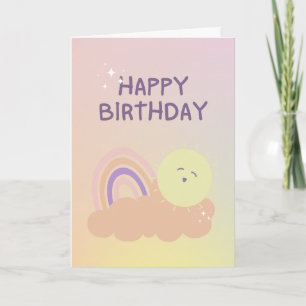 Cloud, sun and rainbow Happy Birthday Card
