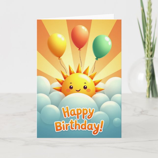 Cloud Sun Birthday Card (Front)