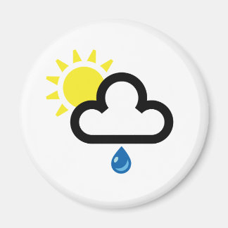 Cloud Sun Rain Symbol Magnet