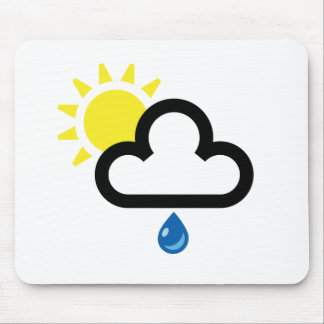 Cloud Sun Rain Symbol Mouse Mat