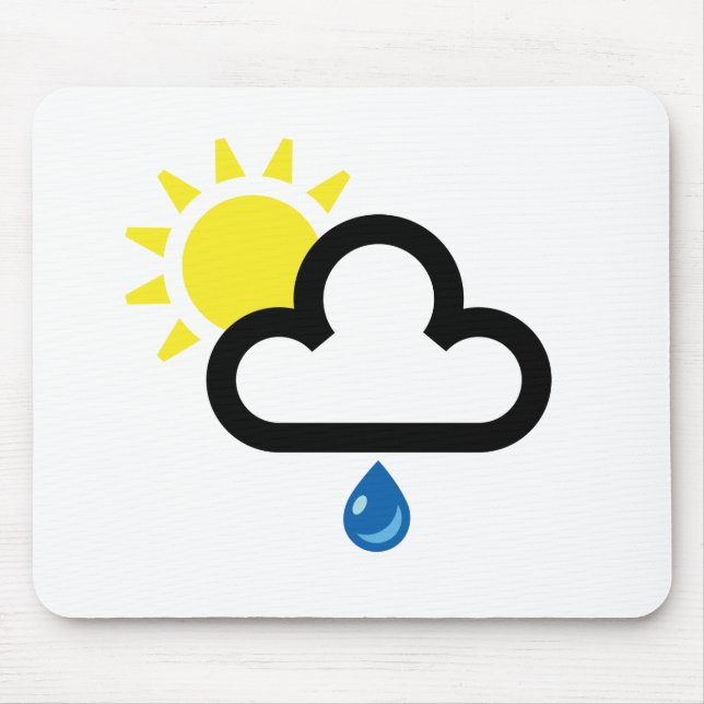 Cloud Sun Rain Symbol Mouse Mat (Front)