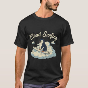 Cloud Surfing Penguin - Whimsical Sky Rider Fun T-Shirt