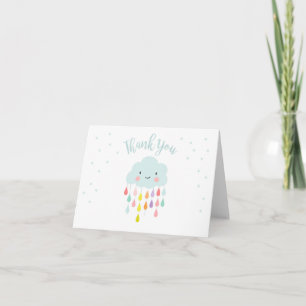Cloud Thank you card Raindrop Baby shower Sprinkle