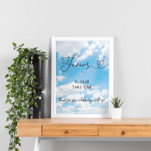 Cloud Theme Cloud Nine Modern Favours Bridal Showe Poster