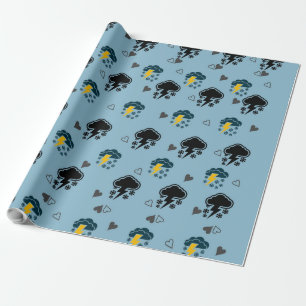"Cloud-Themed Wrapping Paper: Gift Packaging with  Paper