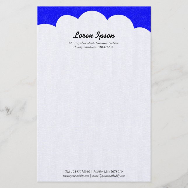 Cloud Top - Blue II Stationery (Front)