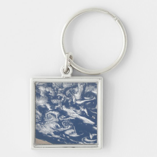 Cloud vortex streets off the coast key ring (Front)