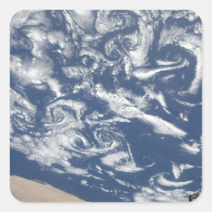 Cloud vortex streets off the coast square sticker