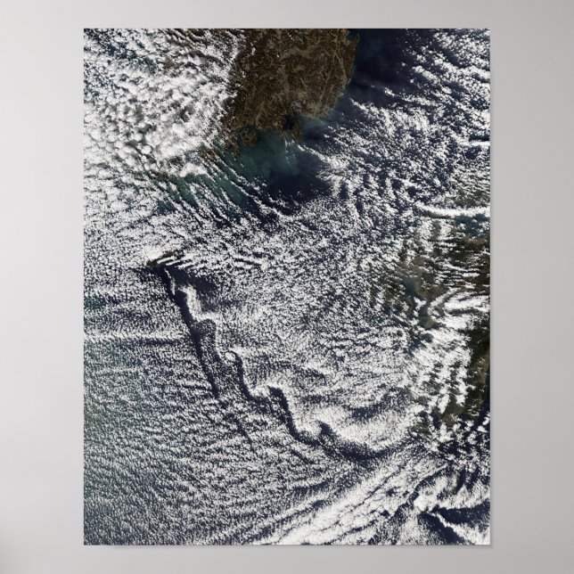 Cloud vortices off Cheju Do, South Korea 2 Poster (Front)