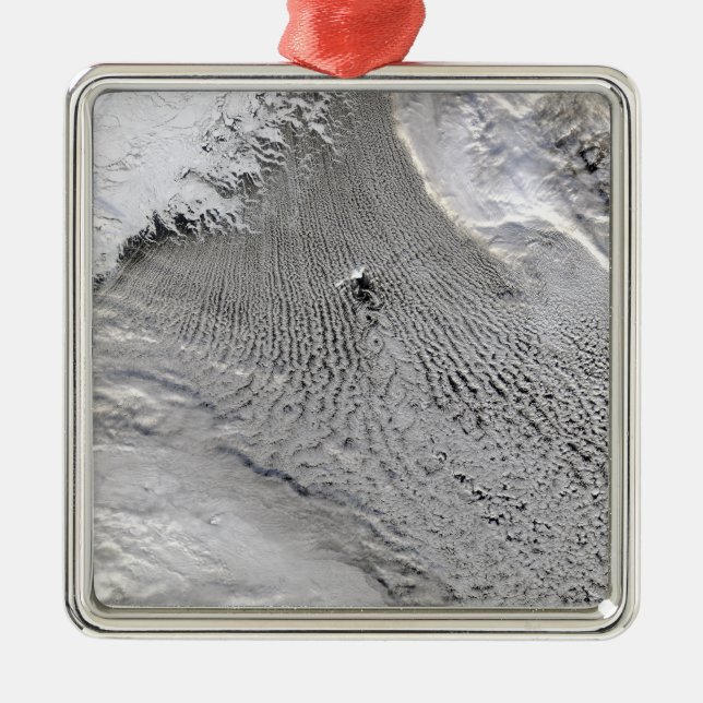 Cloud vortices off Jan Mayen Island Metal Tree Decoration (Front)