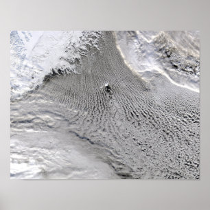 Cloud vortices off Jan Mayen Island Poster