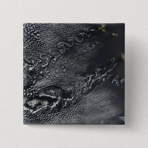 Cloud vortices over the Cape Verde islands 15 Cm Square Badge