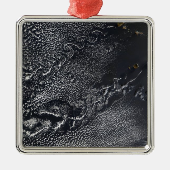 Cloud vortices over the Cape Verde islands Metal Tree Decoration (Front)