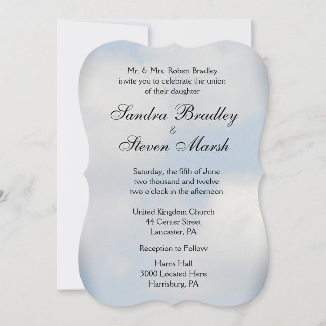 Cloud Wedding Invitations (Front)