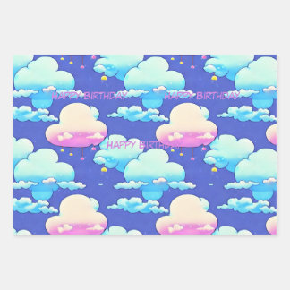 Cloud Wrapping paper, customise saying on sheet. Paper Sheet