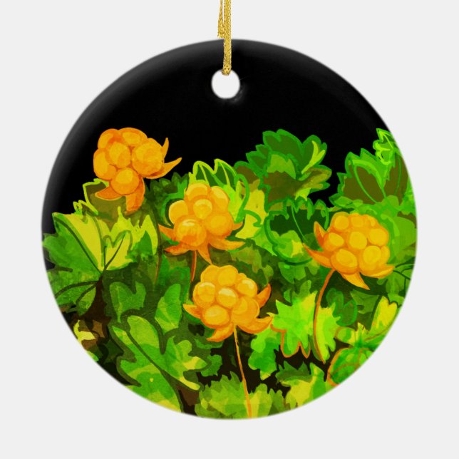 Cloudberries Ceramic Tree Decoration (Back)