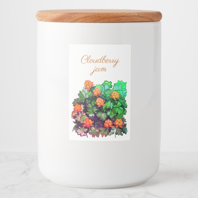 Cloudberry jam food label (Front)