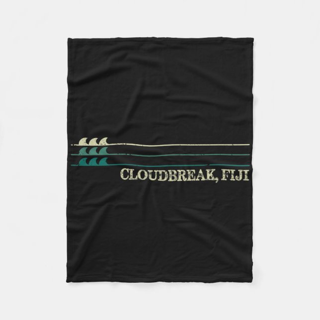 Cloudbreak Fiji Break Surfing Retro Wave  Fleece Blanket (Front)