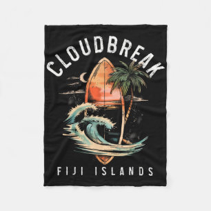 Cloudbreak Fiji Islands Surf Vintage Surfing Surfe Fleece Blanket