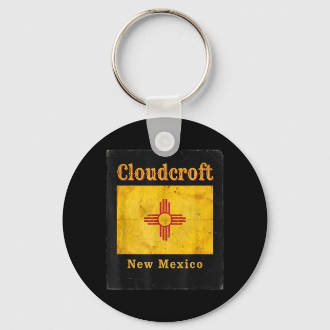 Cloudcroft New Mexico NM State Flag Trip Vacation Key Ring (Front)