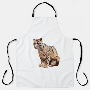 clouded leopard photograph jungle big cat animal apron