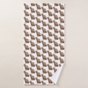clouded leopard photograph jungle big cat animal bath towel
