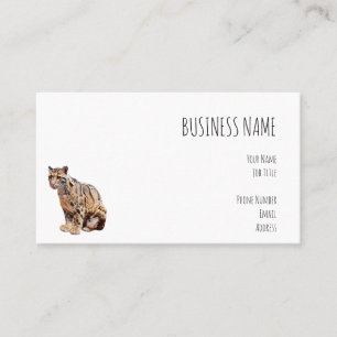 clouded leopard photograph jungle big cat animal business card