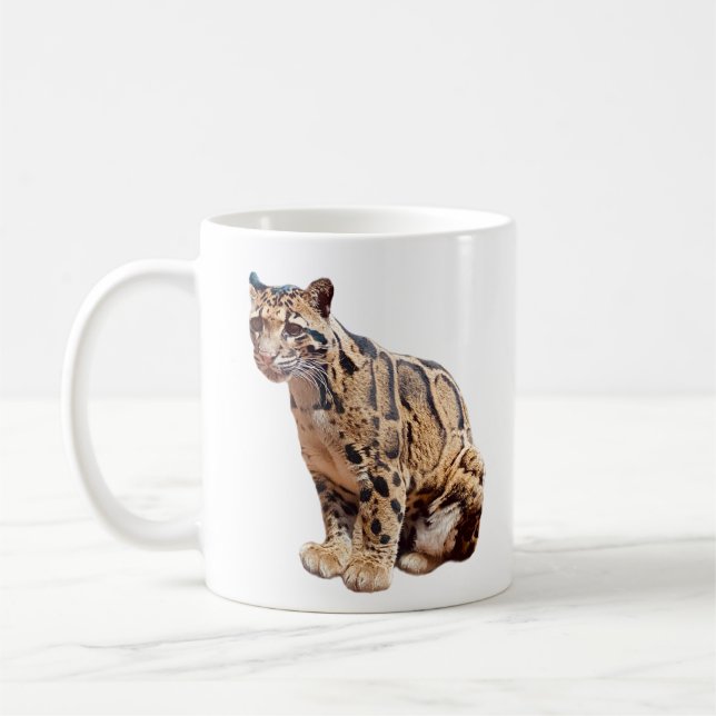 clouded leopard photograph jungle big cat animal   coffee mug (Left)